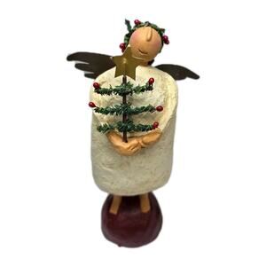 Mistletoe Manor 2004 8.5” Christmas ANGEL Robin Kelso Demdaco Folk Art Vintage